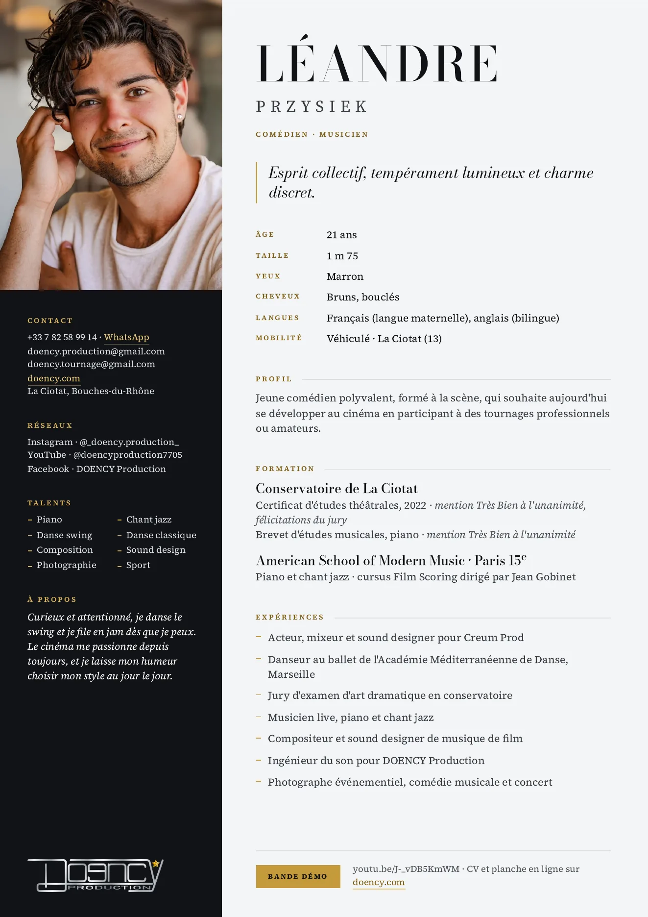 CV Acteur, page 1 sur 2